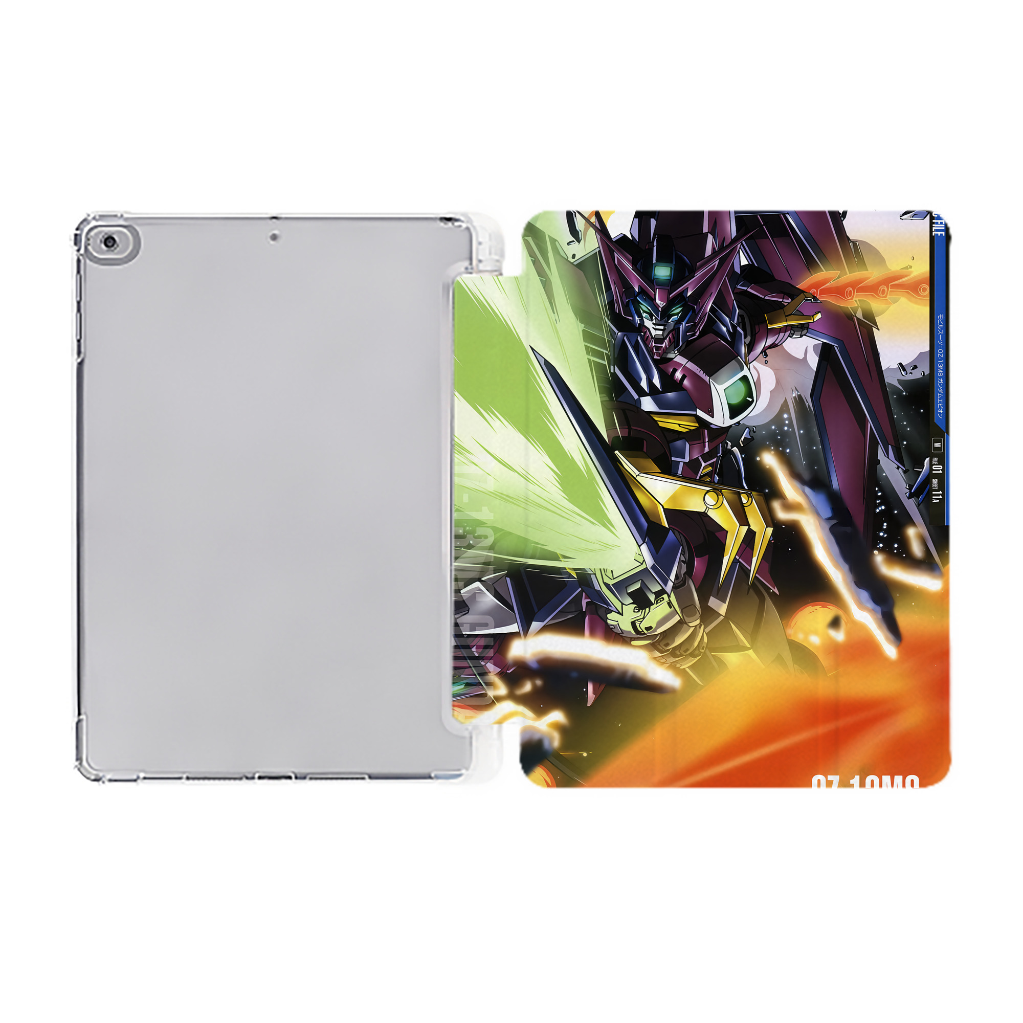 （画像用） 機動戦士ガンダム Mobile Suit Gundam IPad ケース ペン収納付き 三つ折りスタンド PUレザー×シリコン 対応機種9.5/10.5/10.9インチ